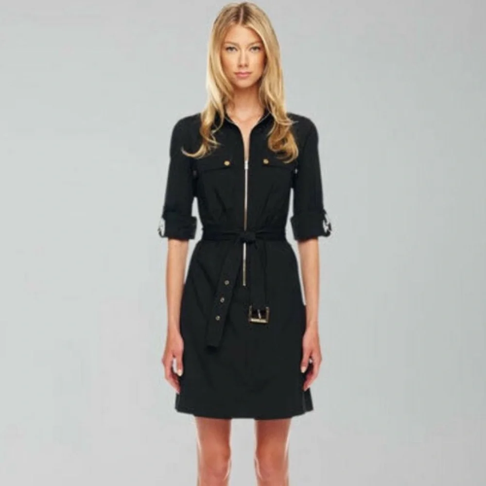 Michael Kors Half Zip Shirt Dress - Picture 1 of 4